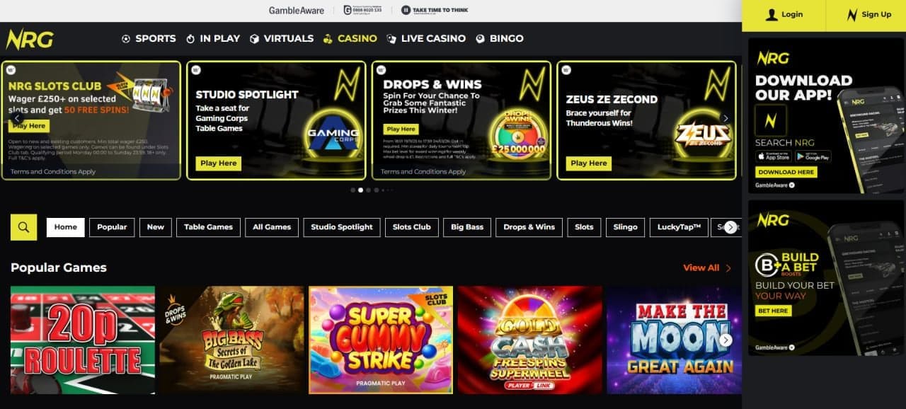 NRG Casino — Slots, Jackpots & Live Tables
